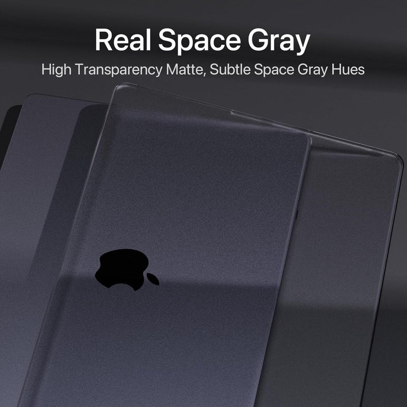soonjet for MacBook Pro 14 inch Case | M5 M4 M3 M2 M1 Pro/Max 2025-2021 | 100% Match Official Color | Protective Hard Shell Laptop Cover | Space Gray Clear - Image 4